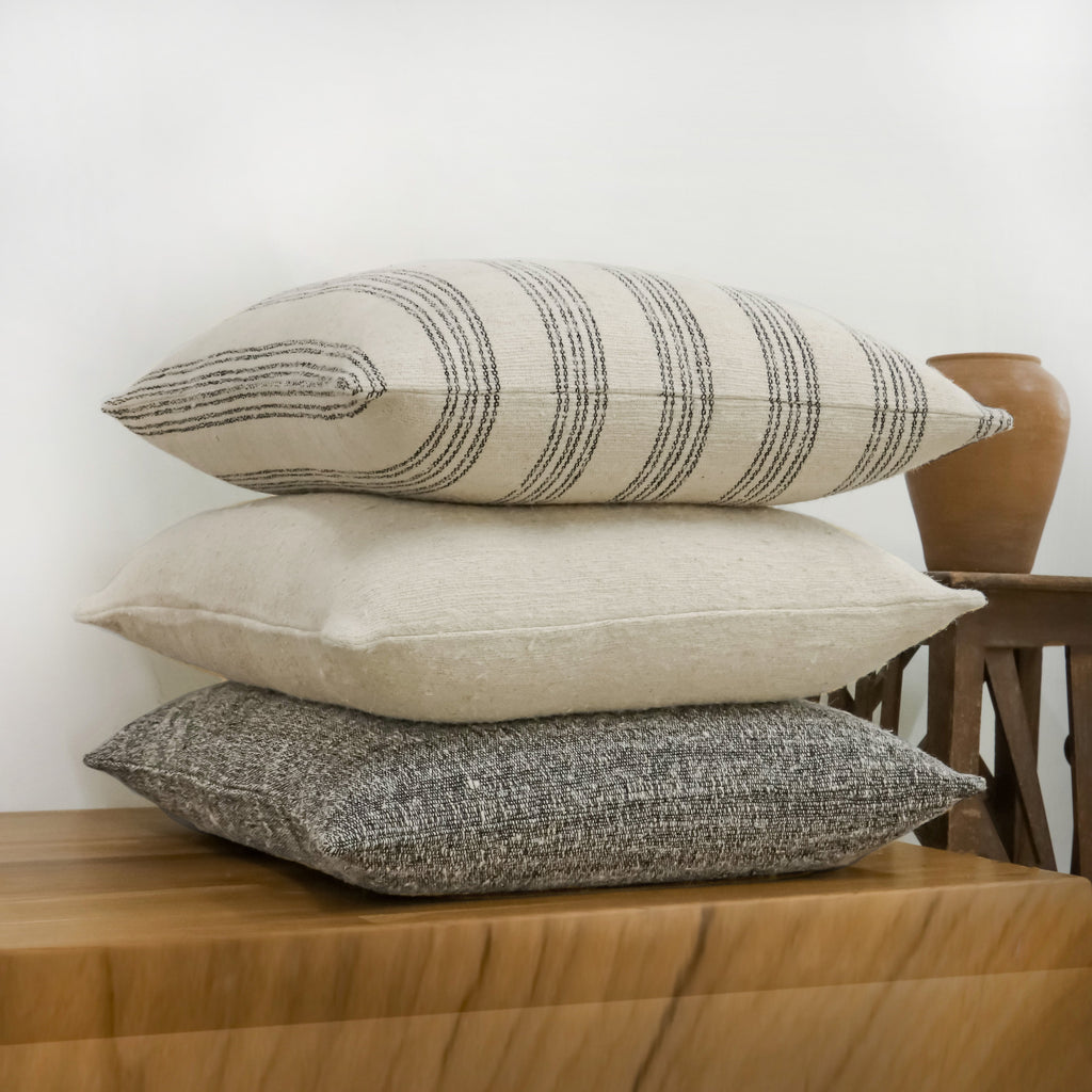Natural Harmony Cotton Nettle Stripe Throw Pillow Cover