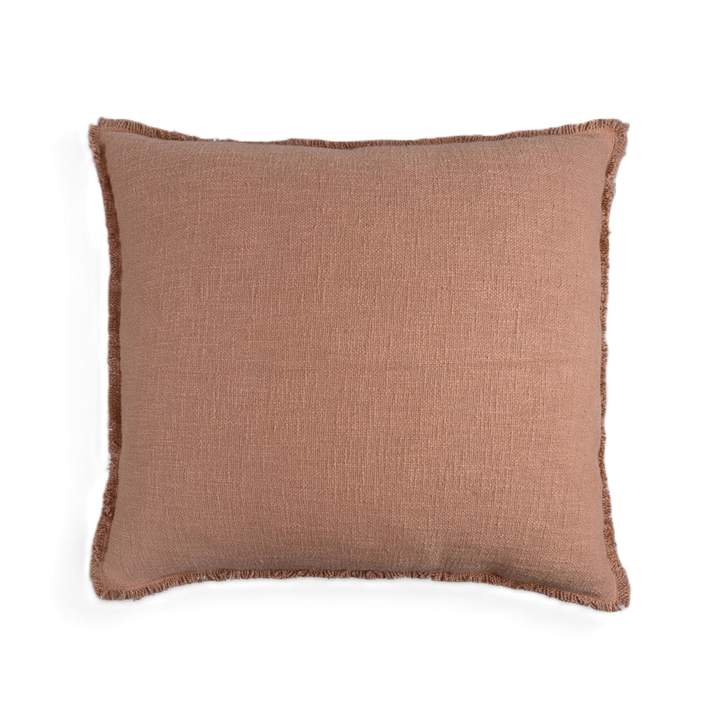Organic Washed Cotton Throw Pillow Covers with Edge Fray