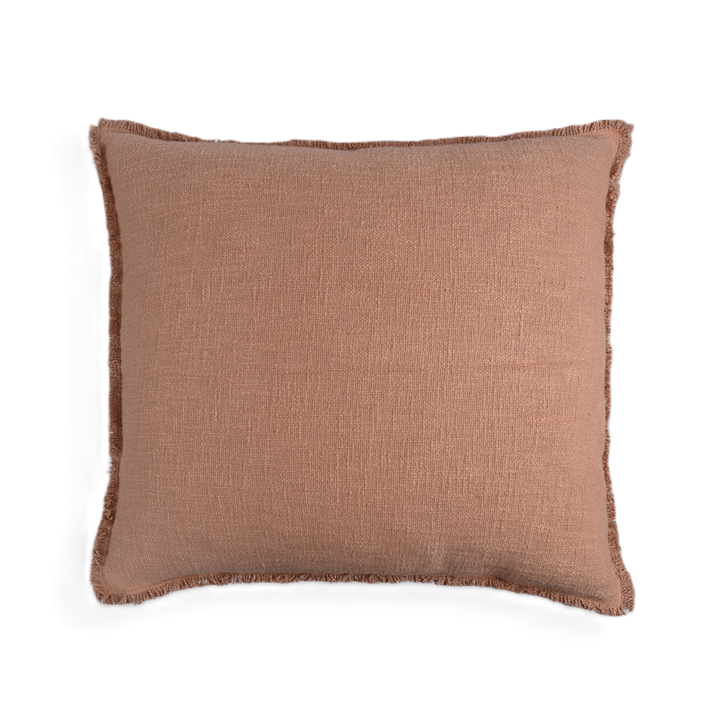 Organic Washed Cotton Throw Pillow Covers with Edge Fray