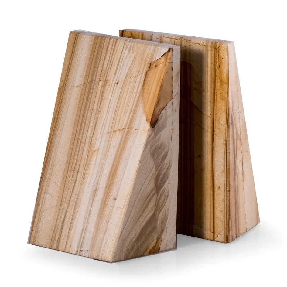 Striated Marble Bookend Set