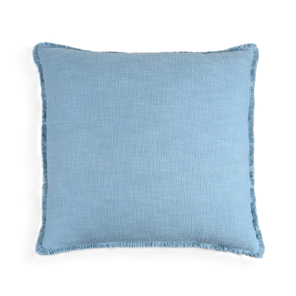 Organic Washed Cotton Throw Pillow Covers with Edge Fray