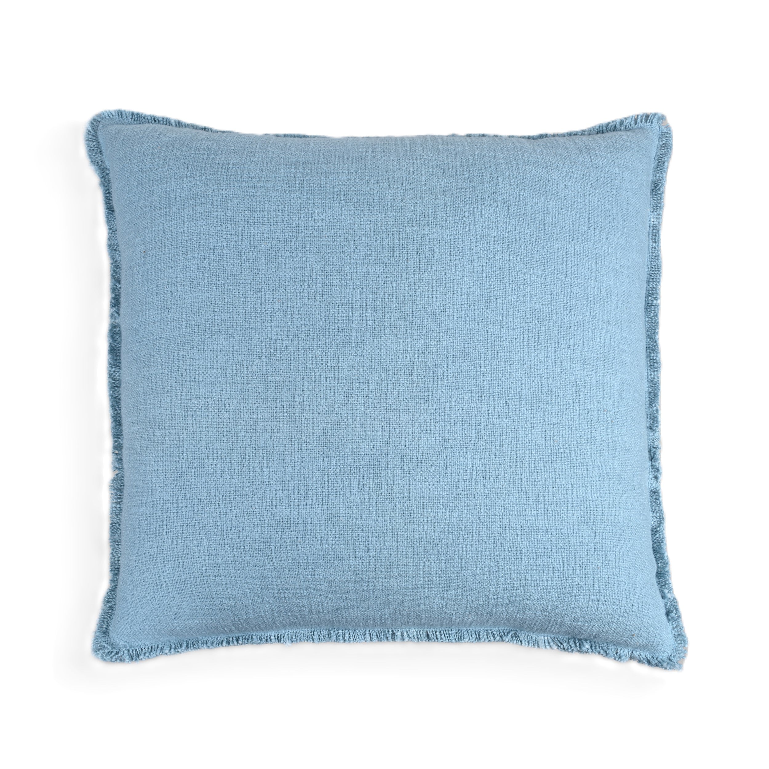 Organic Washed Cotton Throw Pillow Covers with Edge Fray