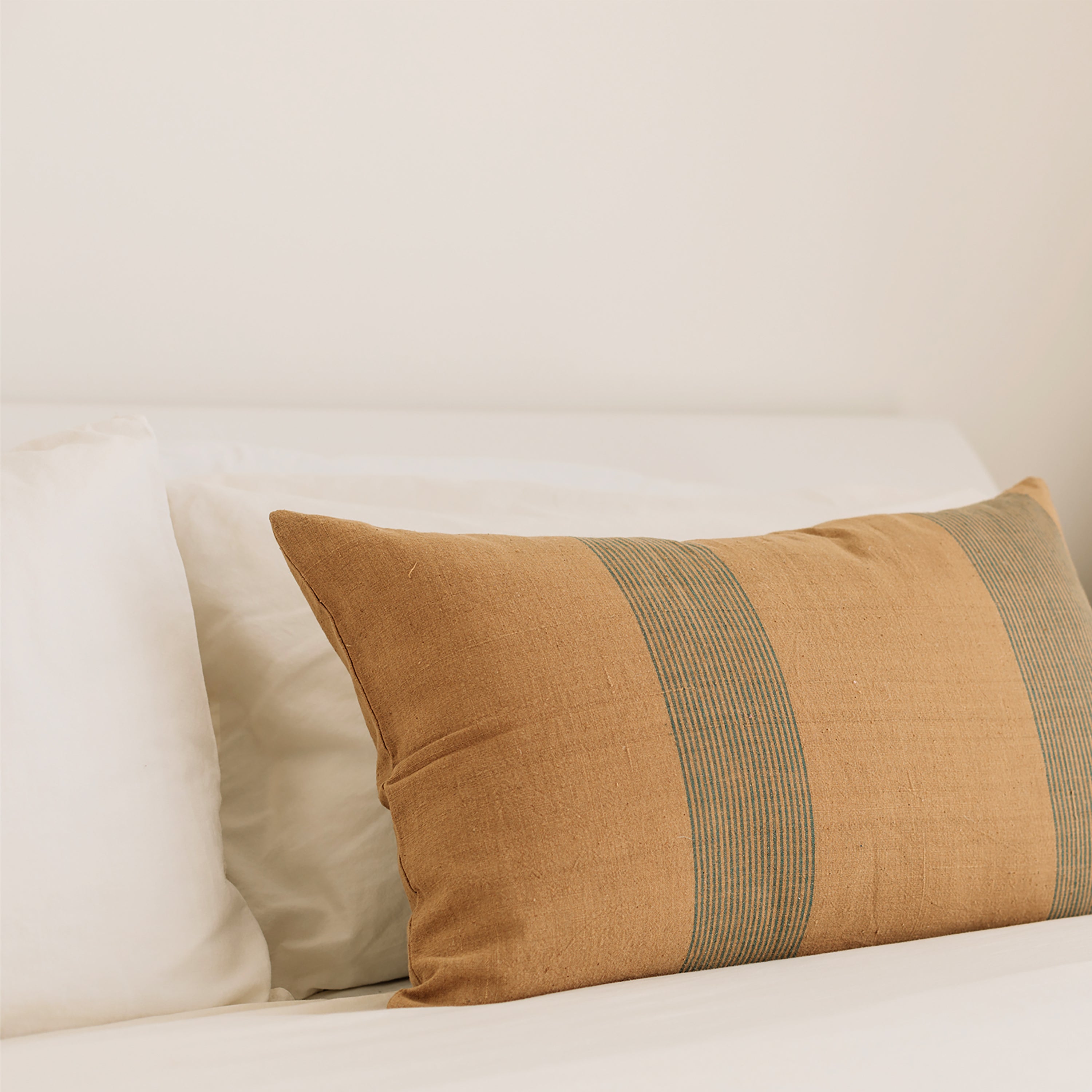 Striped Organic Cotton Lumbar Pillow Cover