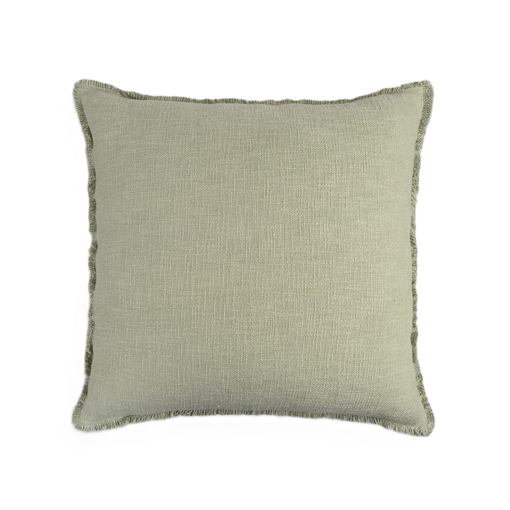 Organic Washed Cotton Throw Pillow Covers with Edge Fray