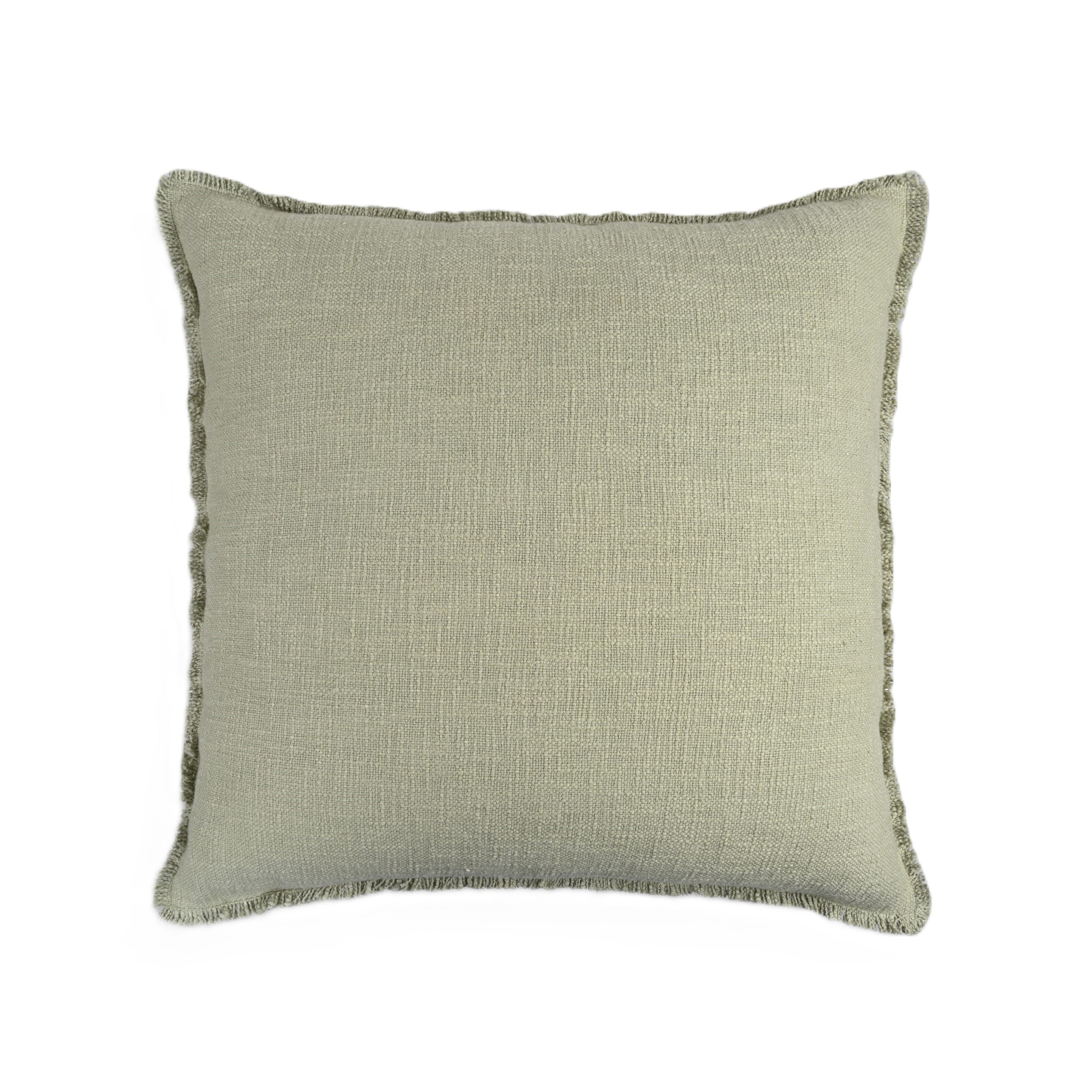 Organic Washed Cotton Throw Pillow Covers with Edge Fray