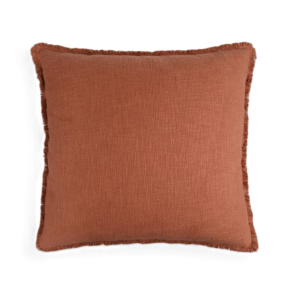 Organic Washed Cotton Throw Pillow Covers with Edge Fray