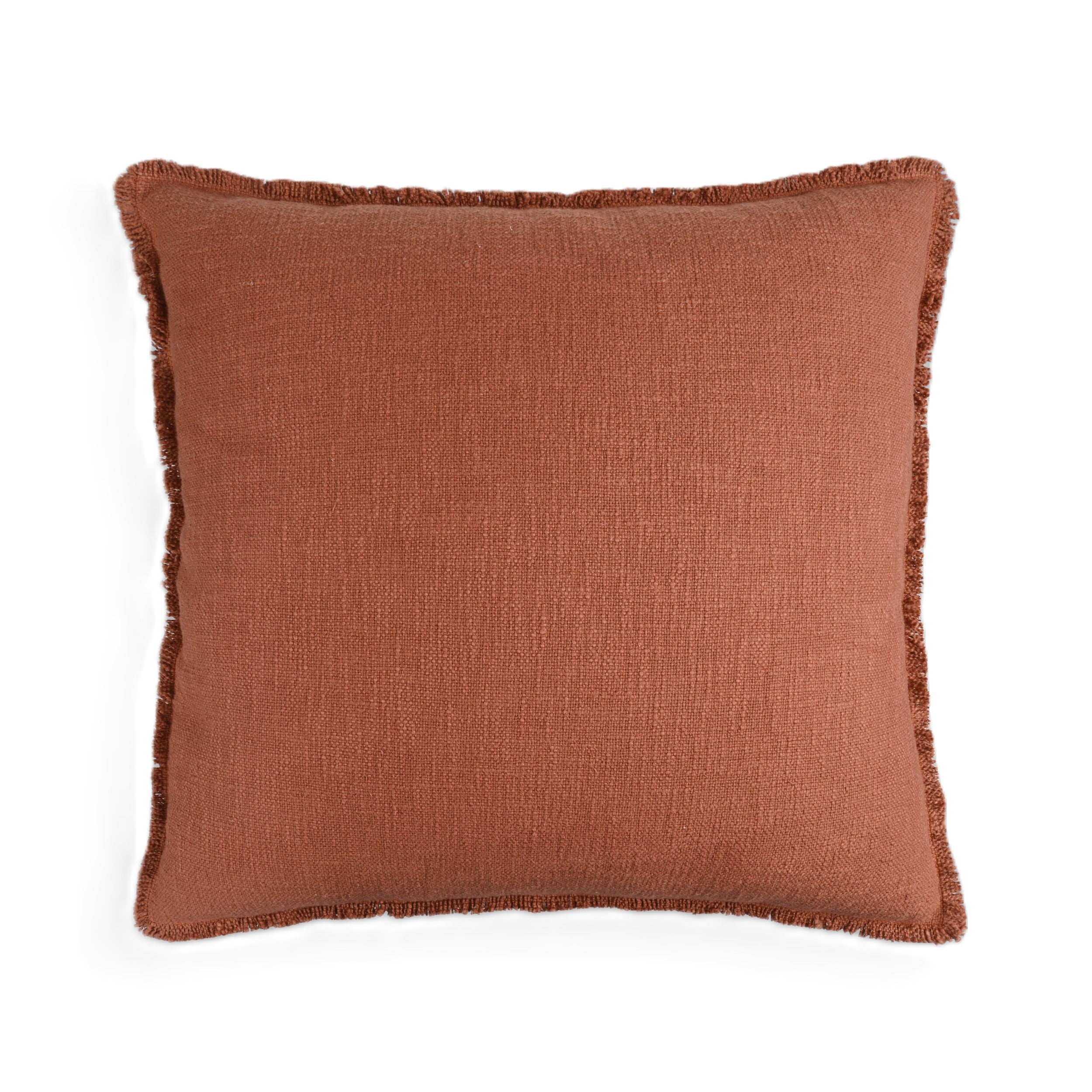 Organic Washed Cotton Throw Pillow Covers with Edge Fray