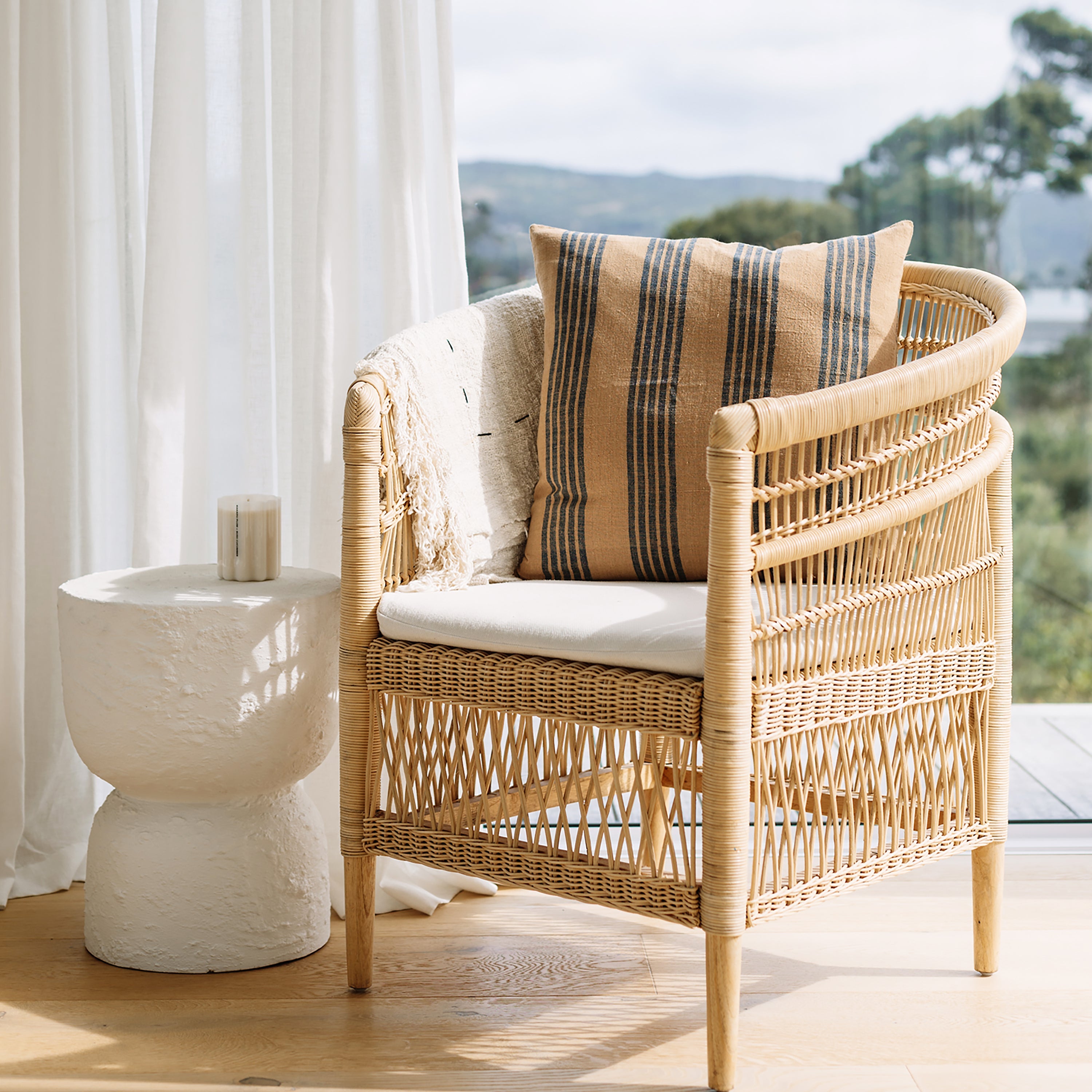 Striped Organic Cotton Pillow Cover