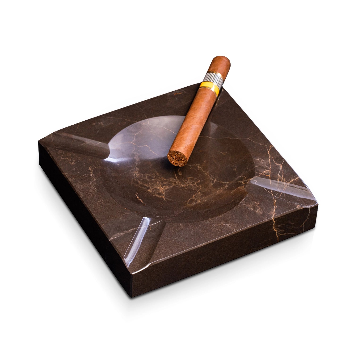 Emperador Marble Four-Cigar Tray