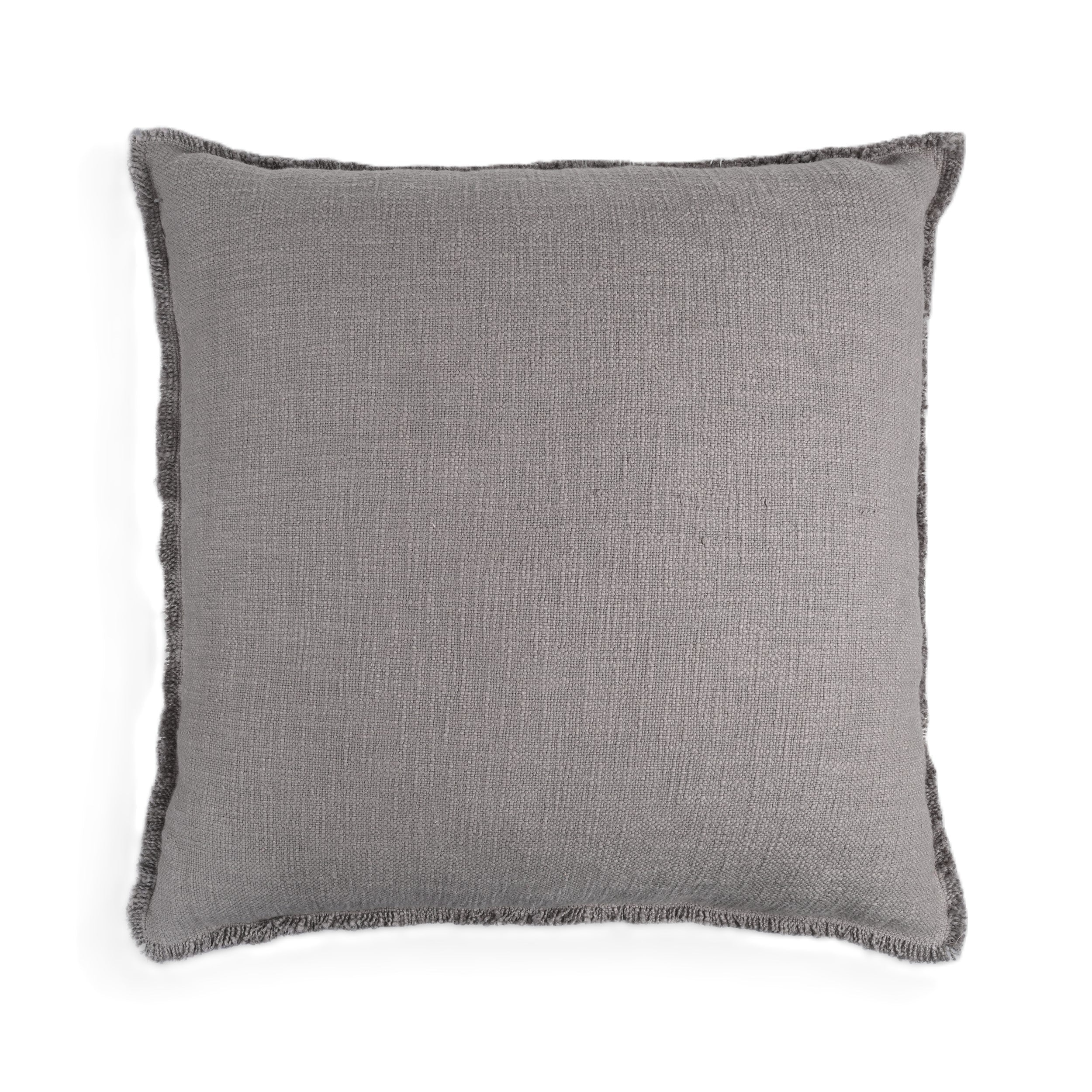 Organic Washed Cotton Throw Pillow Covers with Edge Fray
