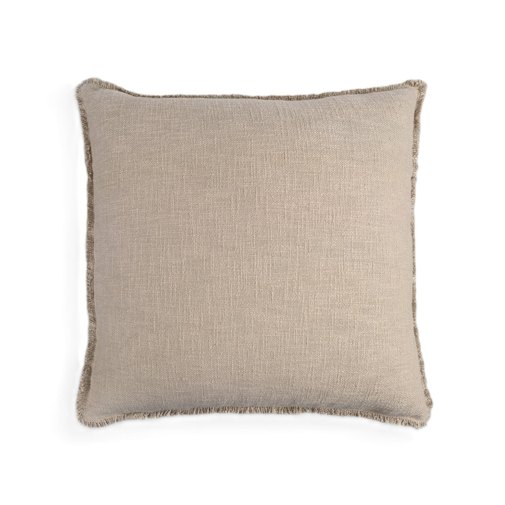 Organic Washed Cotton Throw Pillow Covers with Edge Fray