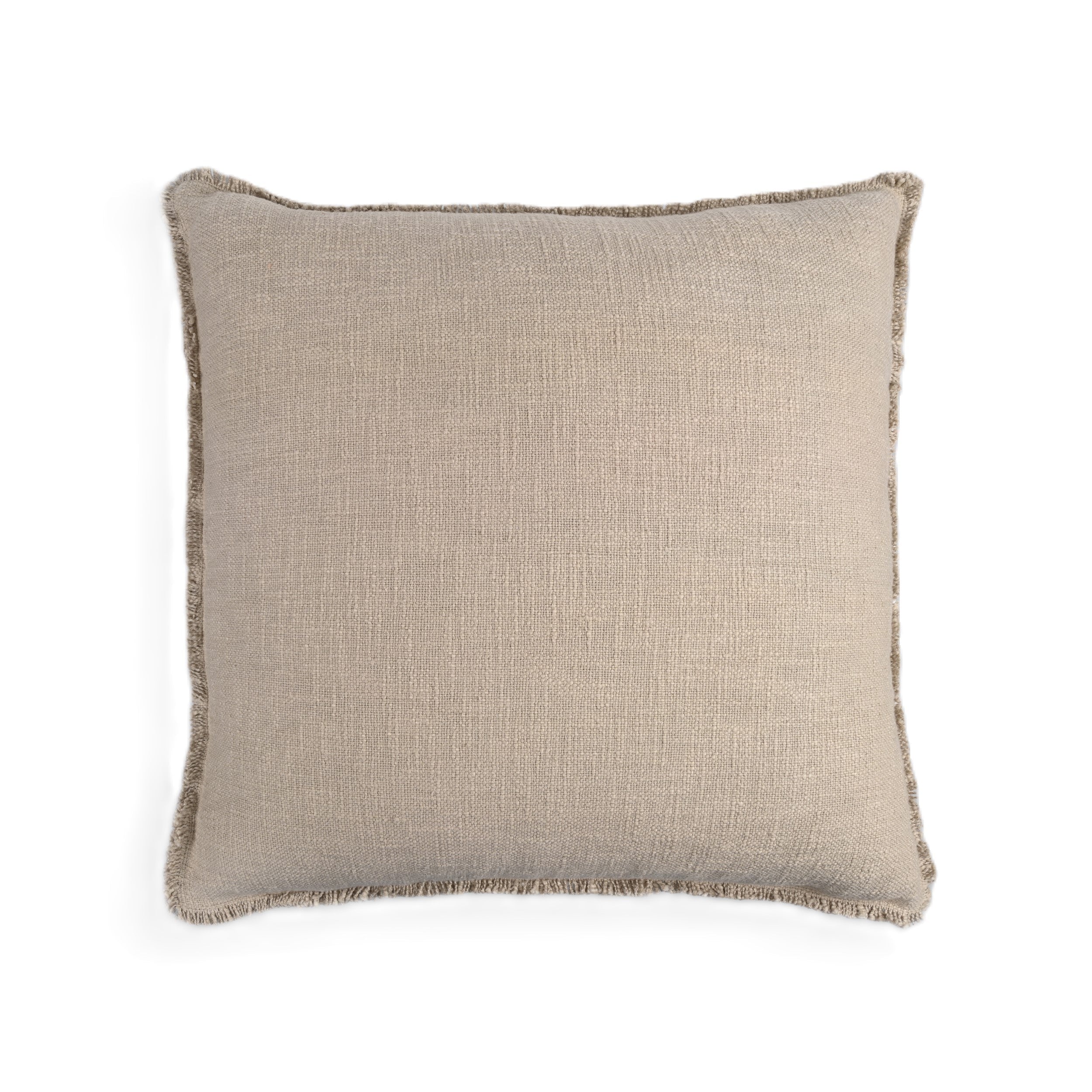 Organic Washed Cotton Throw Pillow Covers with Edge Fray
