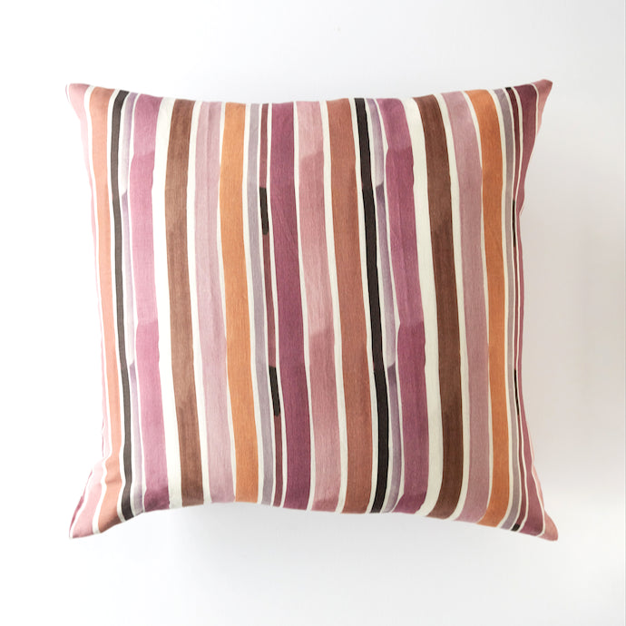 Hand-Painted Lisbon Stripe Pillow
