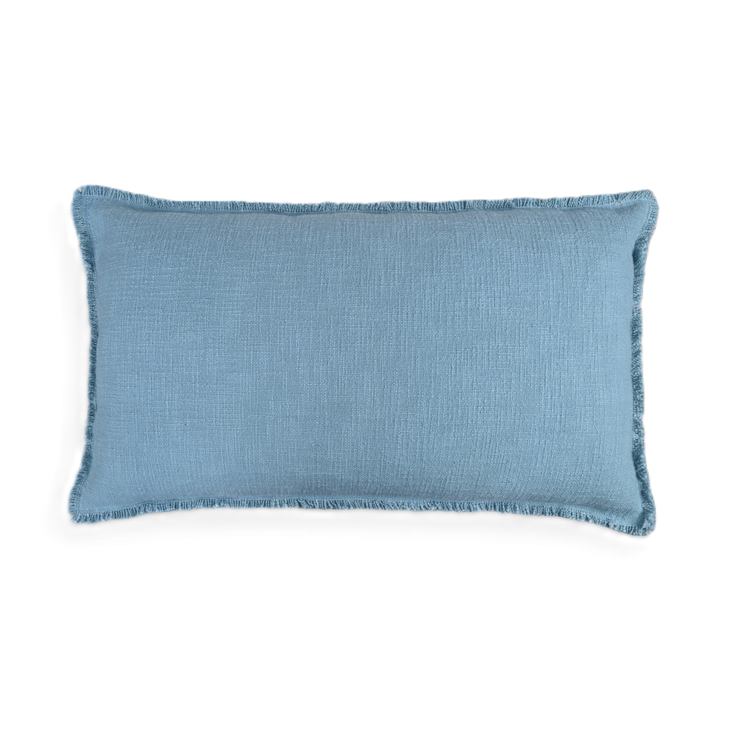 Organic Washed Cotton Lumbar Pillow Covers with Edge Fray