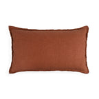 Organic Washed Cotton Lumbar Pillow Covers with Edge Fray