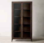 Baileywick Wood Bookcase with Glass Front Doors