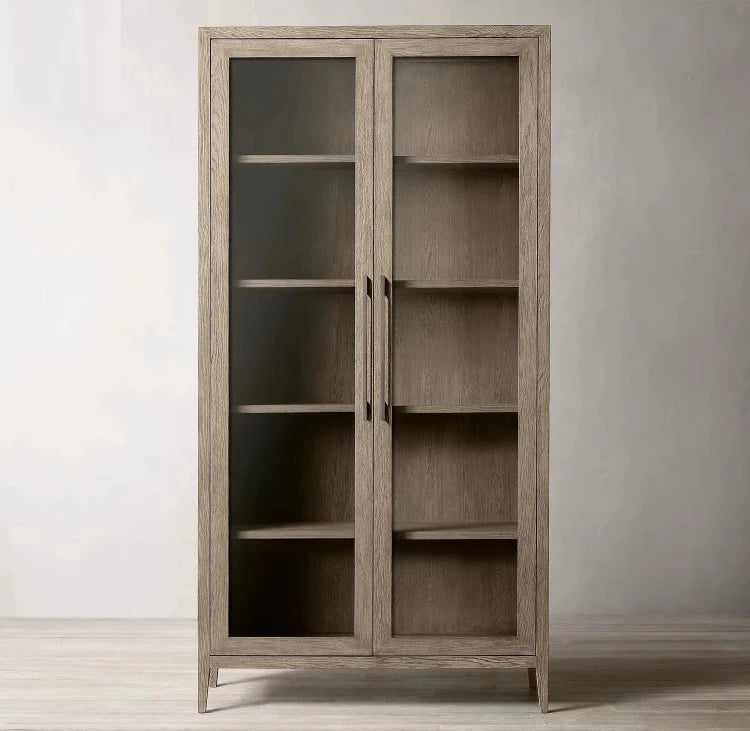 Baileywick Wood Bookcase with Glass Front Doors
