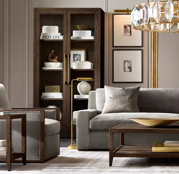 Baileywick Wood Bookcase with Glass Front Doors