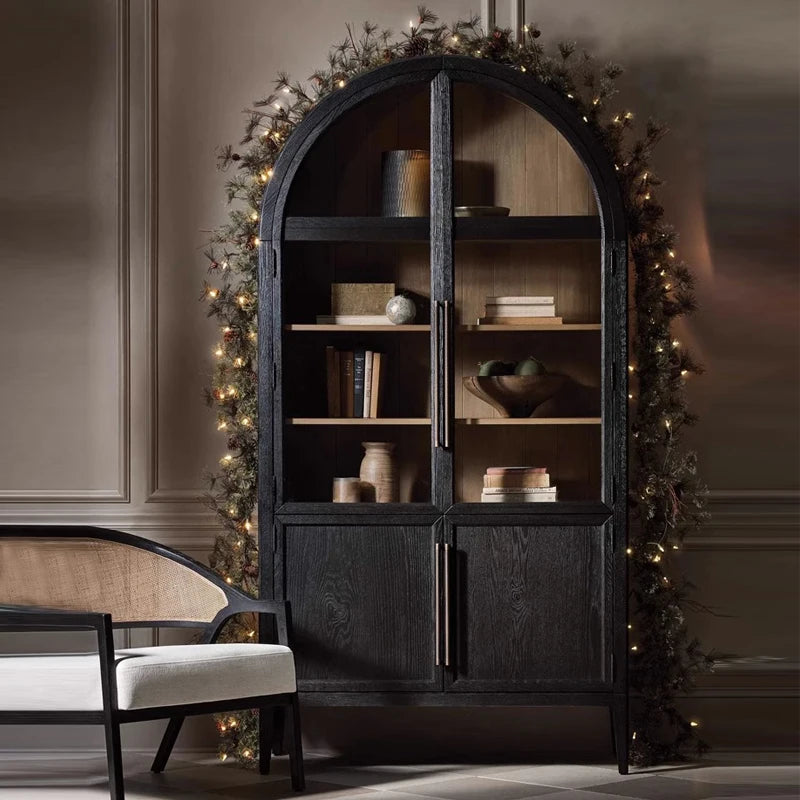 Aerin Glass-Fronted Oak Cabinet