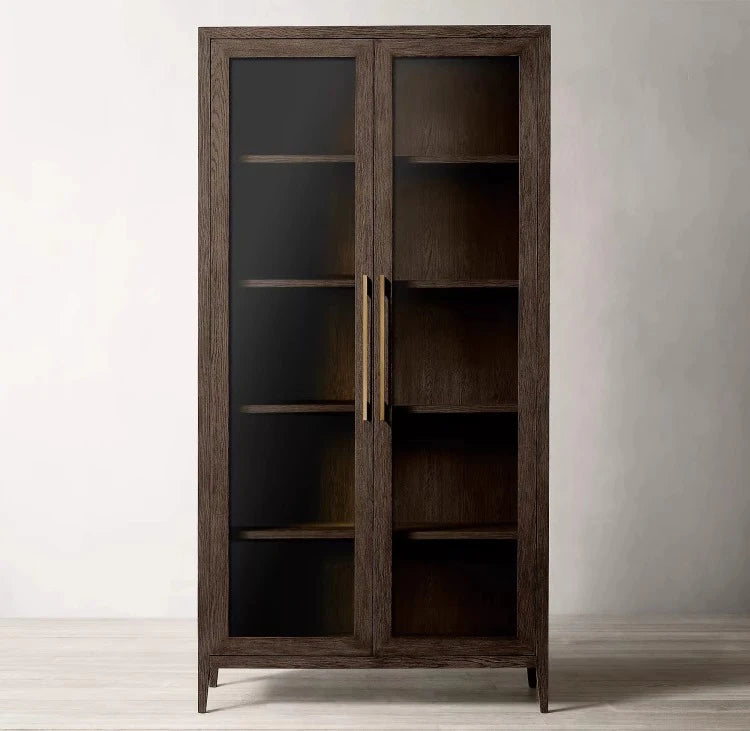 Baileywick Wood Bookcase with Glass Front Doors