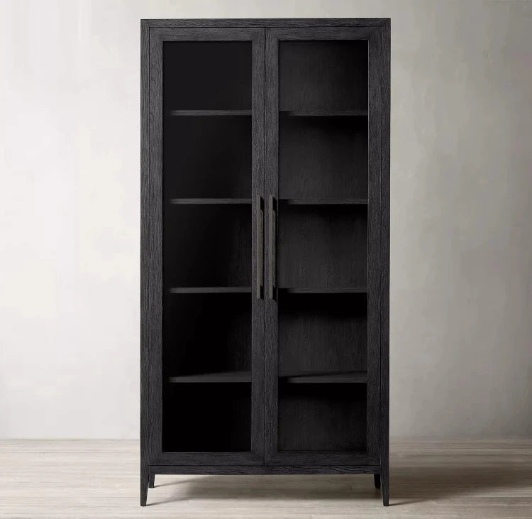Baileywick Wood Bookcase with Glass Front Doors