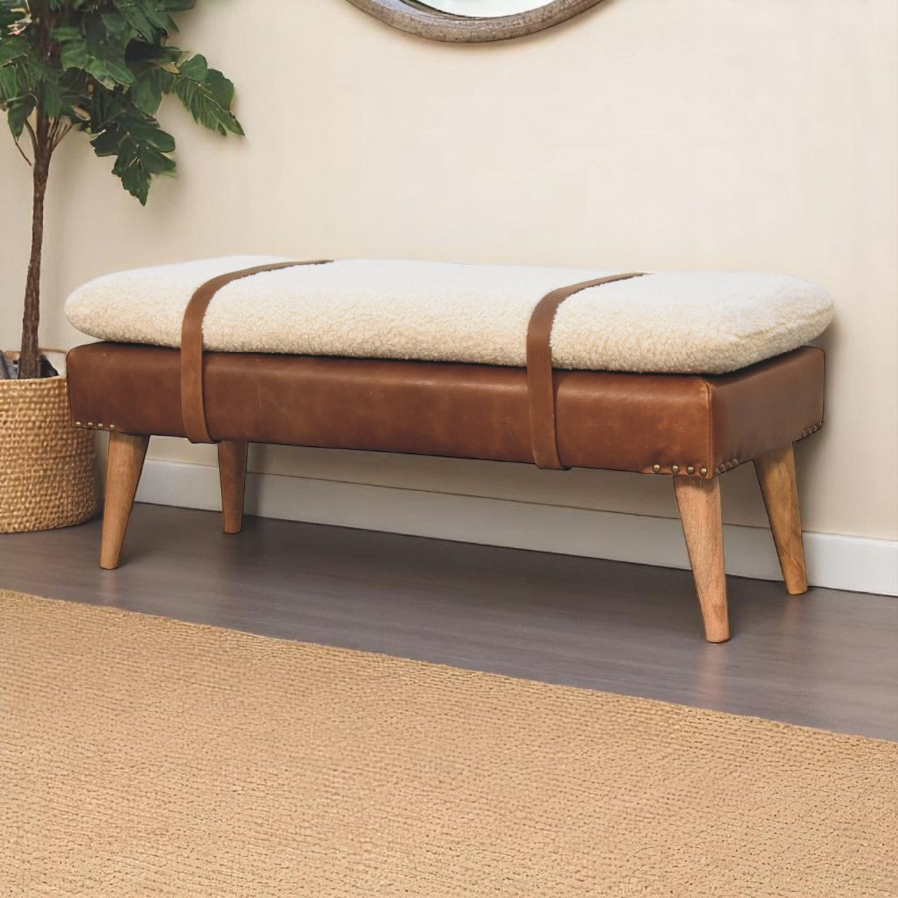 Nottingham Hide Leather Bench