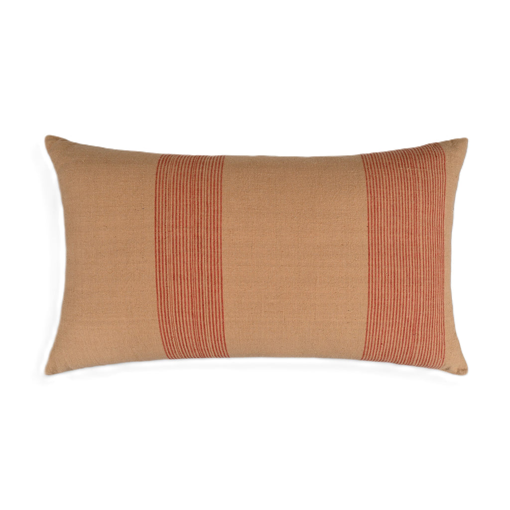 Striped Organic Cotton Lumbar Pillow Cover