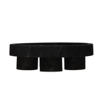 Decorative Paulownia Wood Footed Tray, Black