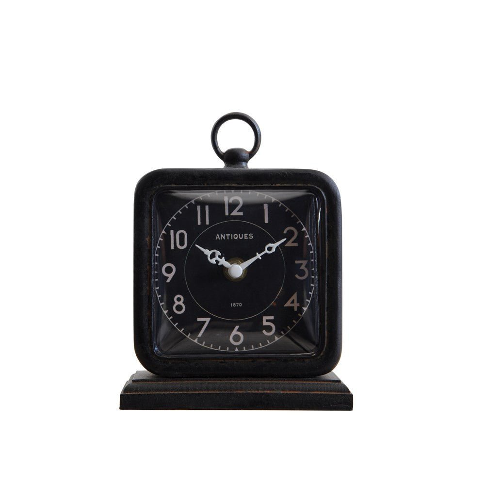 Vintage-Style Pewter Table Clock